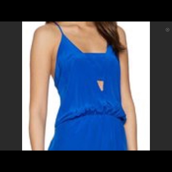 FLASH ⚡️⚡️⚡️ SALE!!! Karina Grimaldi blue silk jumpsuit, size XS - Picture 2 of 8
